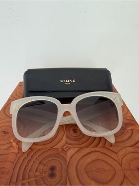 CELINE Bold 3 Dots 54mm Gradient Square Sunglasses in Ivory/Gradient Brown